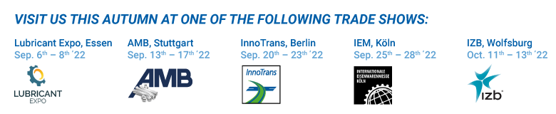 At this trade shows is Costenoble present this autumn: Lubricant Expo, AMB, InnoTrans, IEM and IZB